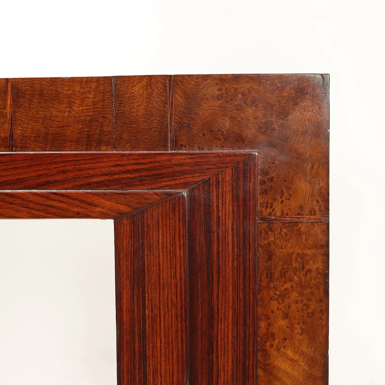 Tavolo impiallacciato in radica di noce e legno esotico, anni '20 4