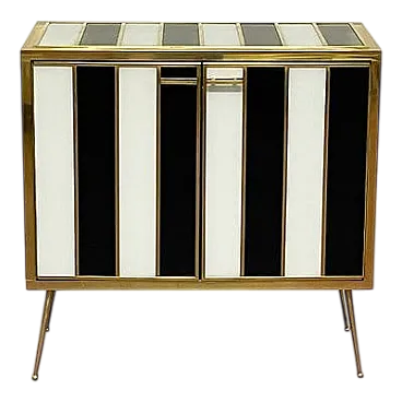 Creden artigianale in vetro di Murano bianco e nero, '900