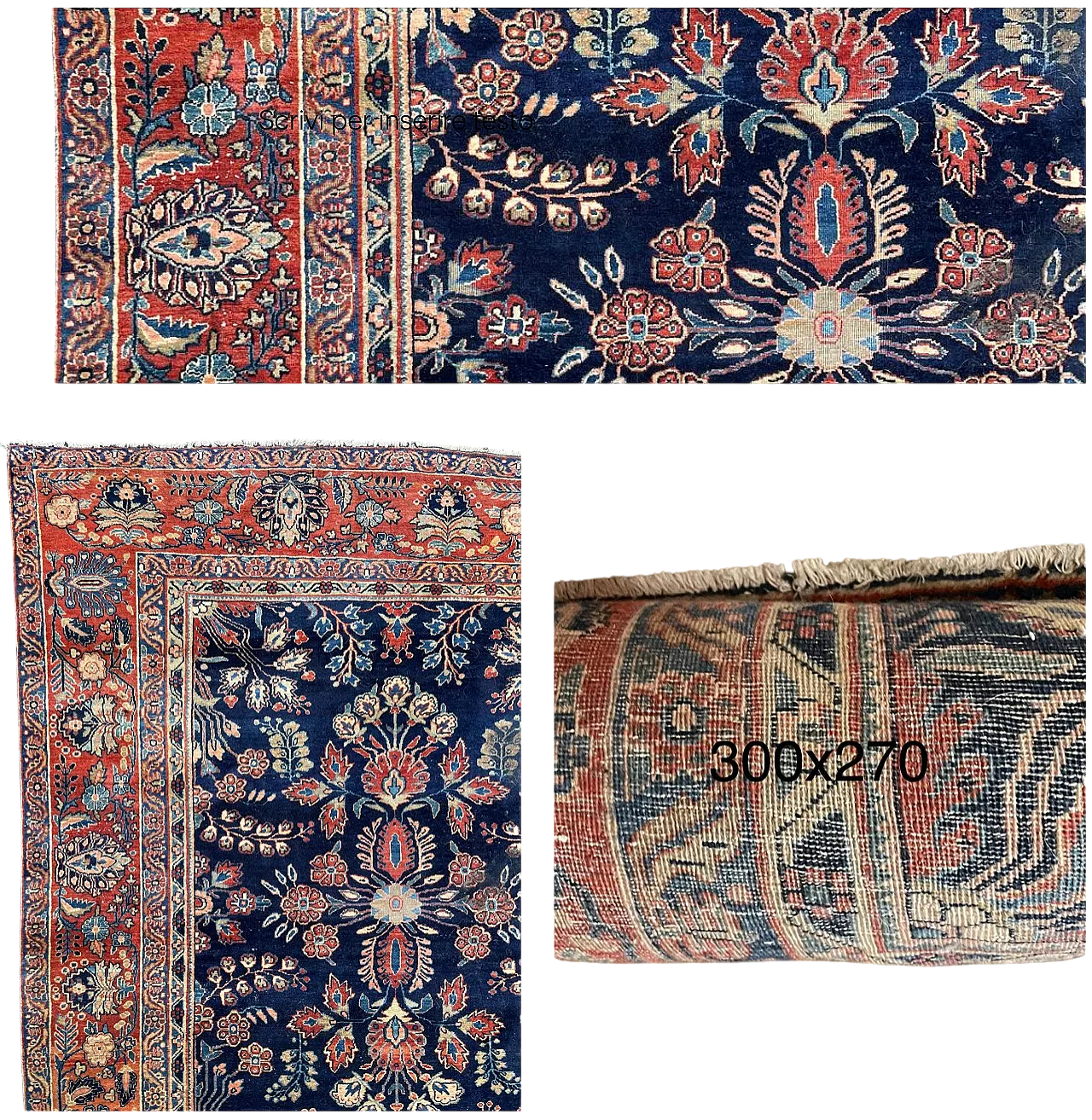 Iranian Tabiz rug in the tone of red and blue, 20th century 4