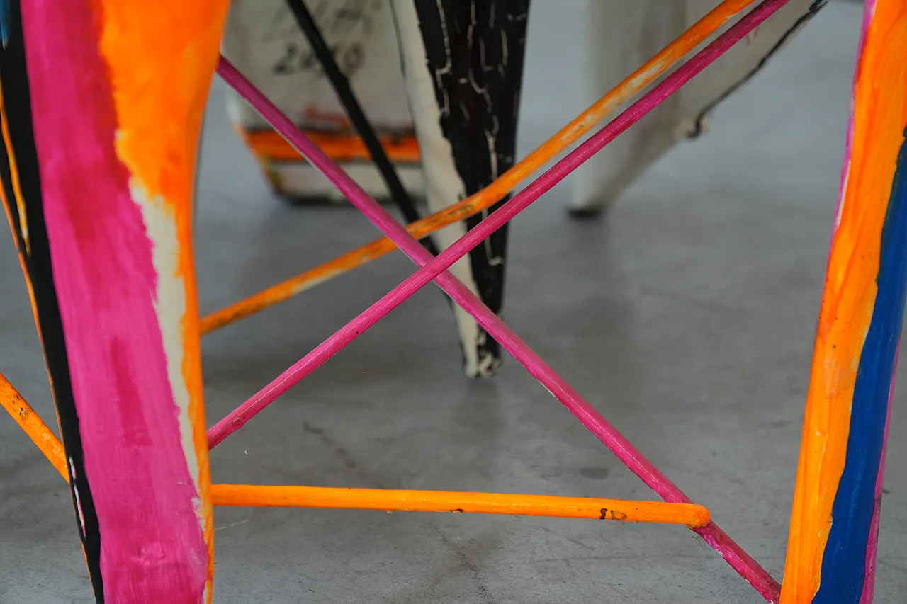 Pair of Guido Coletti Sculptural Modular Chairs (2010) – Hand-Painted 4