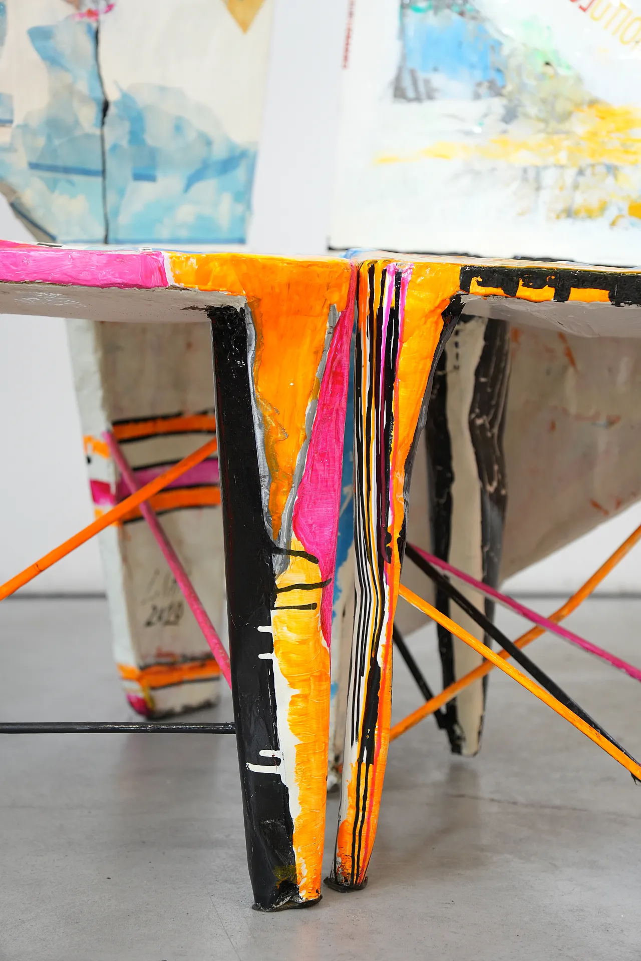 Pair of Guido Coletti Sculptural Modular Chairs (2010) – Hand-Painted 6