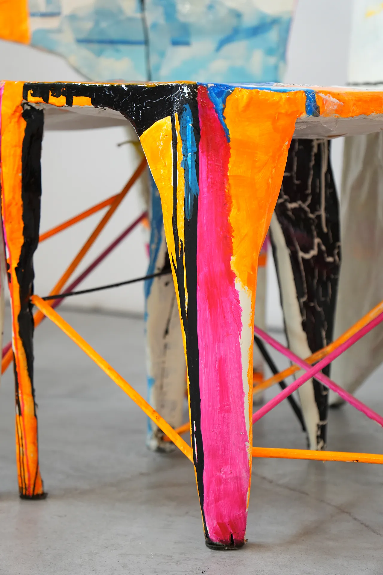 Pair of Guido Coletti Sculptural Modular Chairs (2010) – Hand-Painted 7