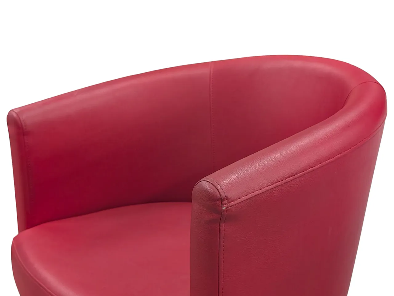 Coppia di poltroncine rosse in ecopelle, anni 2000 6