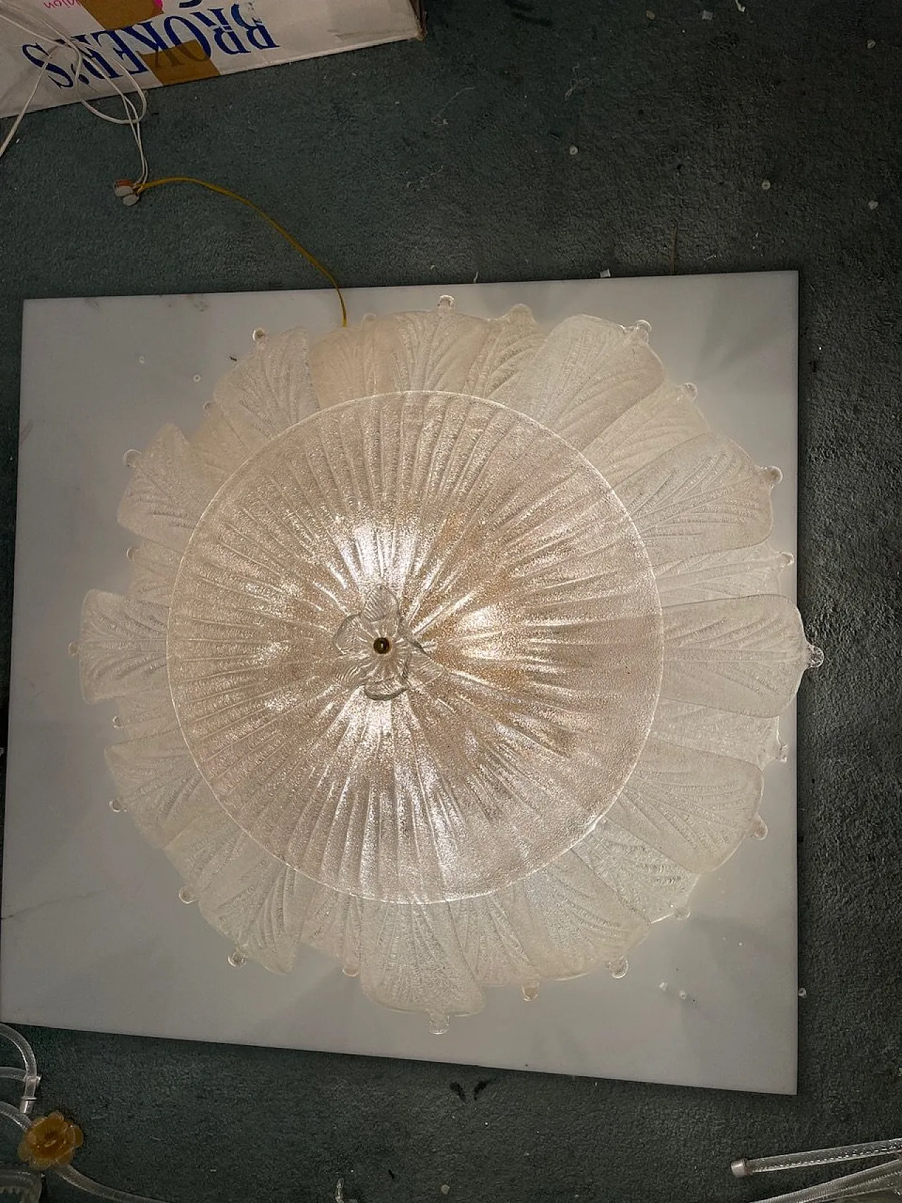 Large Venetian Murano Glass Flushmount, 1970s 3