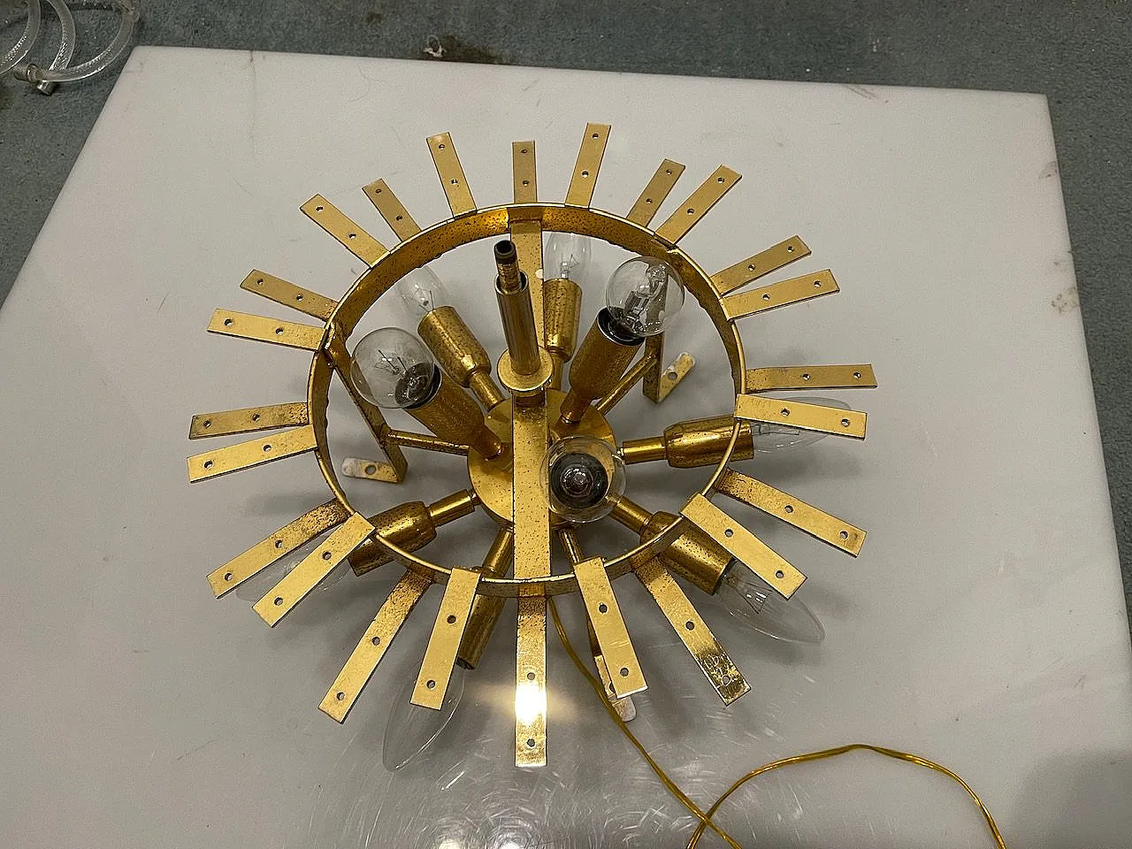 Large Venetian Murano Glass Flushmount, 1970s 6