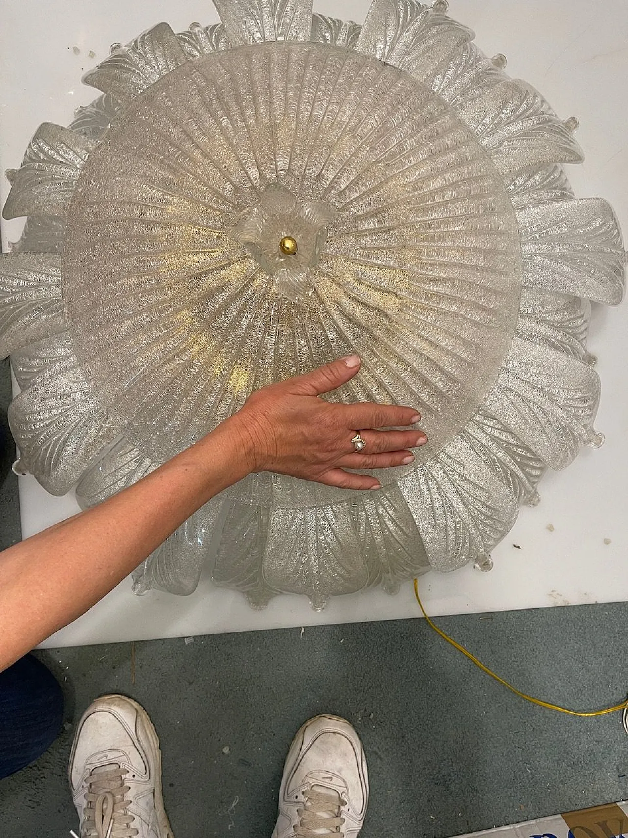 Large Venetian Murano Glass Flushmount, 1970s 8