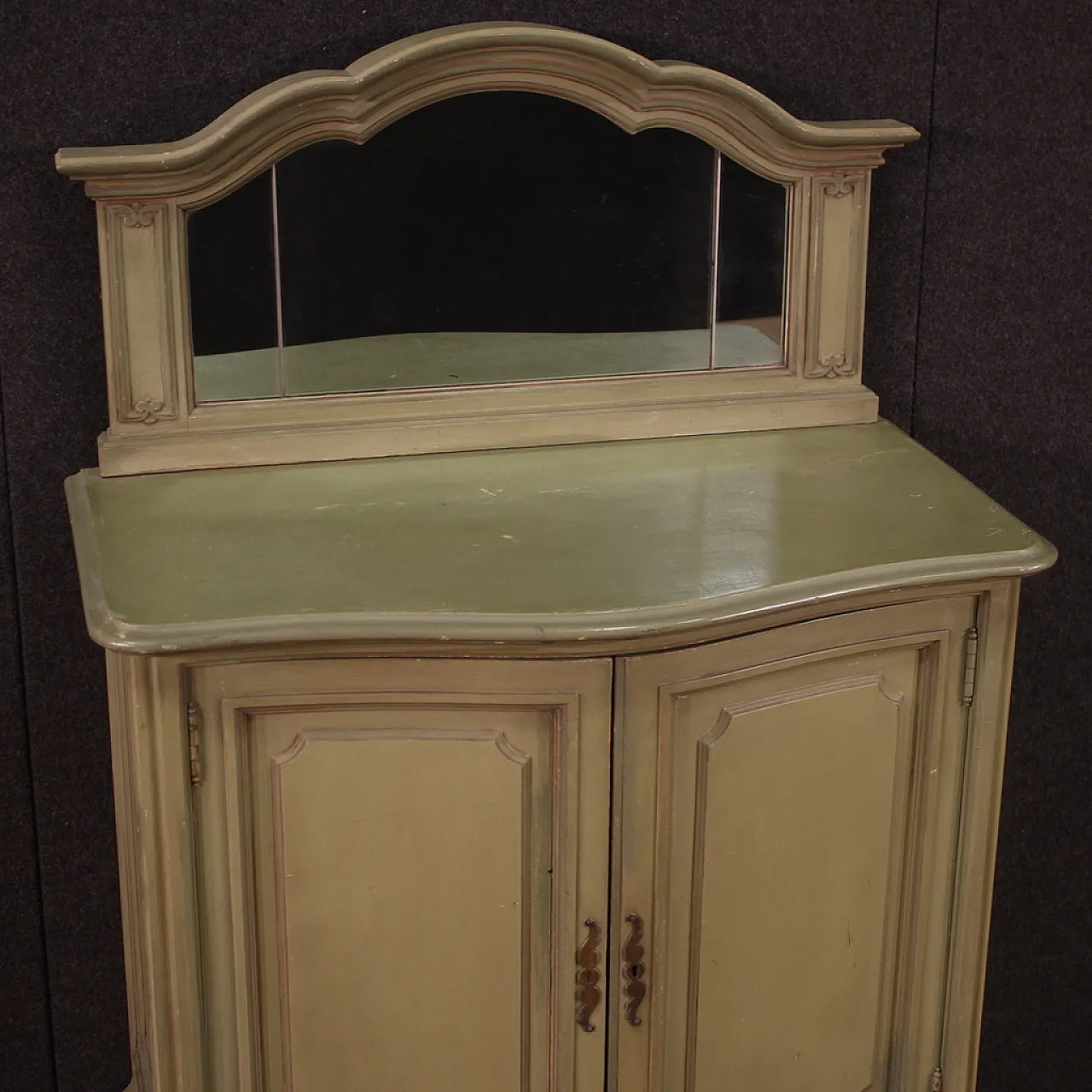 Coppia di credenze italiane laccate con specchiera, '900 8