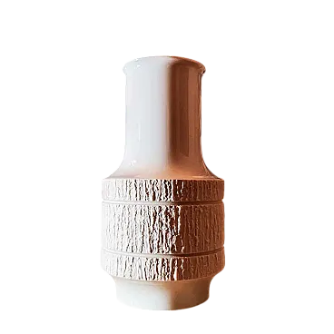 Op Art white porcelain vase by Richard Scharrer for Thomas, 1970s