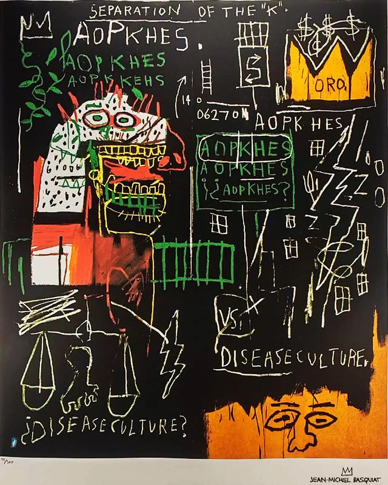 Litografia in edizione limitata di Jean-Michel Basquiat, anni '90 6