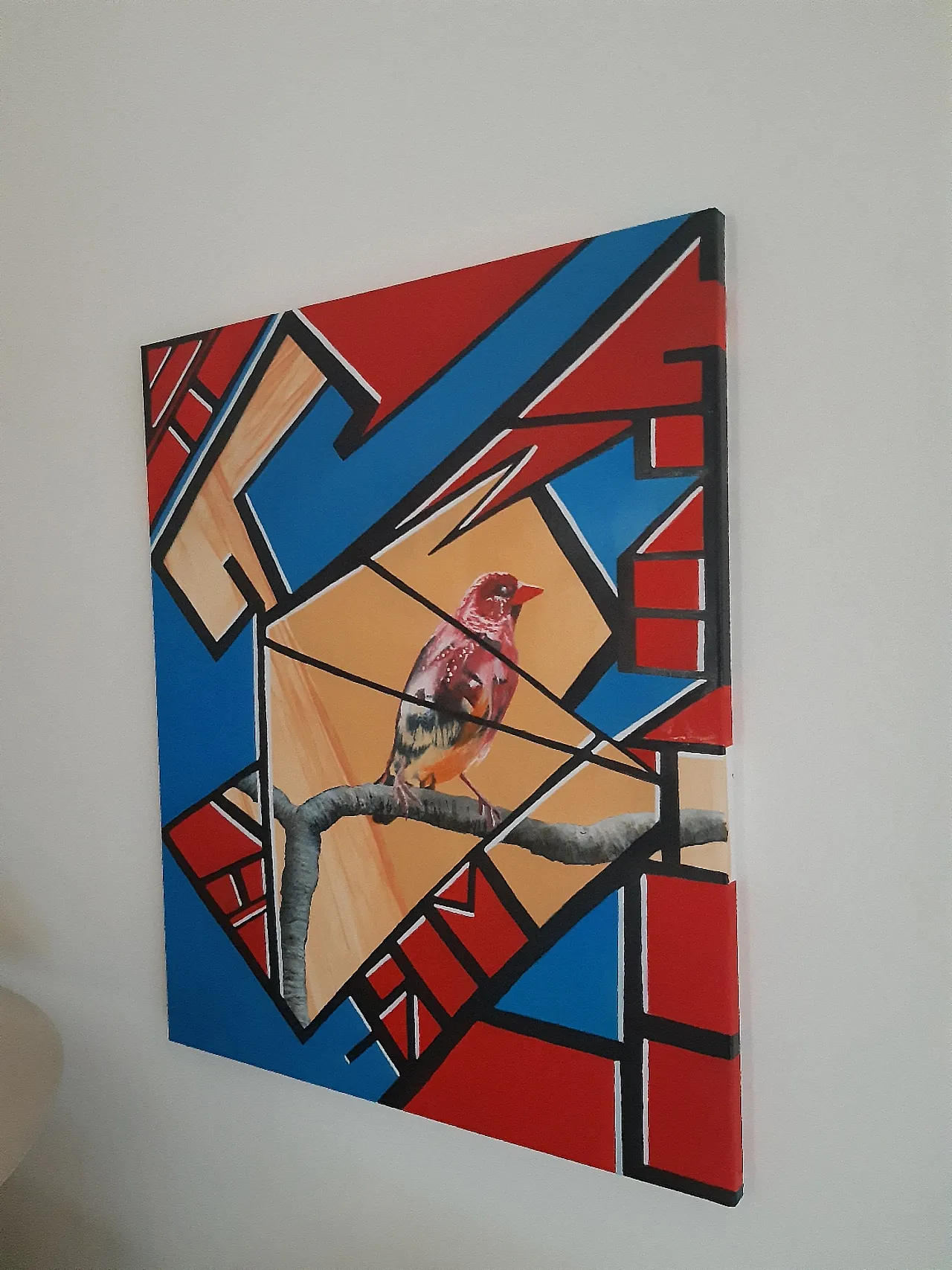 Strawberry Finch by Giuseppe Cantatore, oil on canvas, 2000s 5