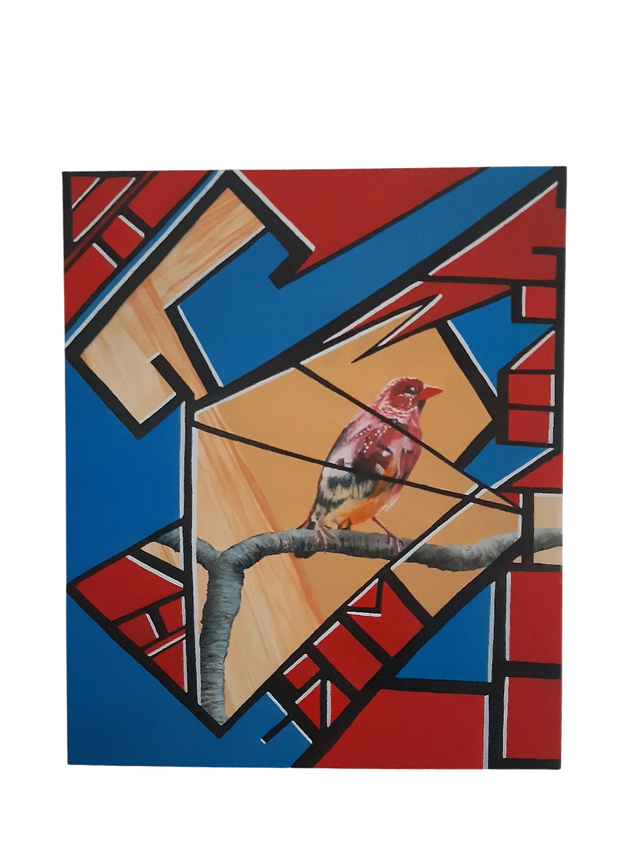 Strawberry Finch by Giuseppe Cantatore, oil on canvas, 2000s 9