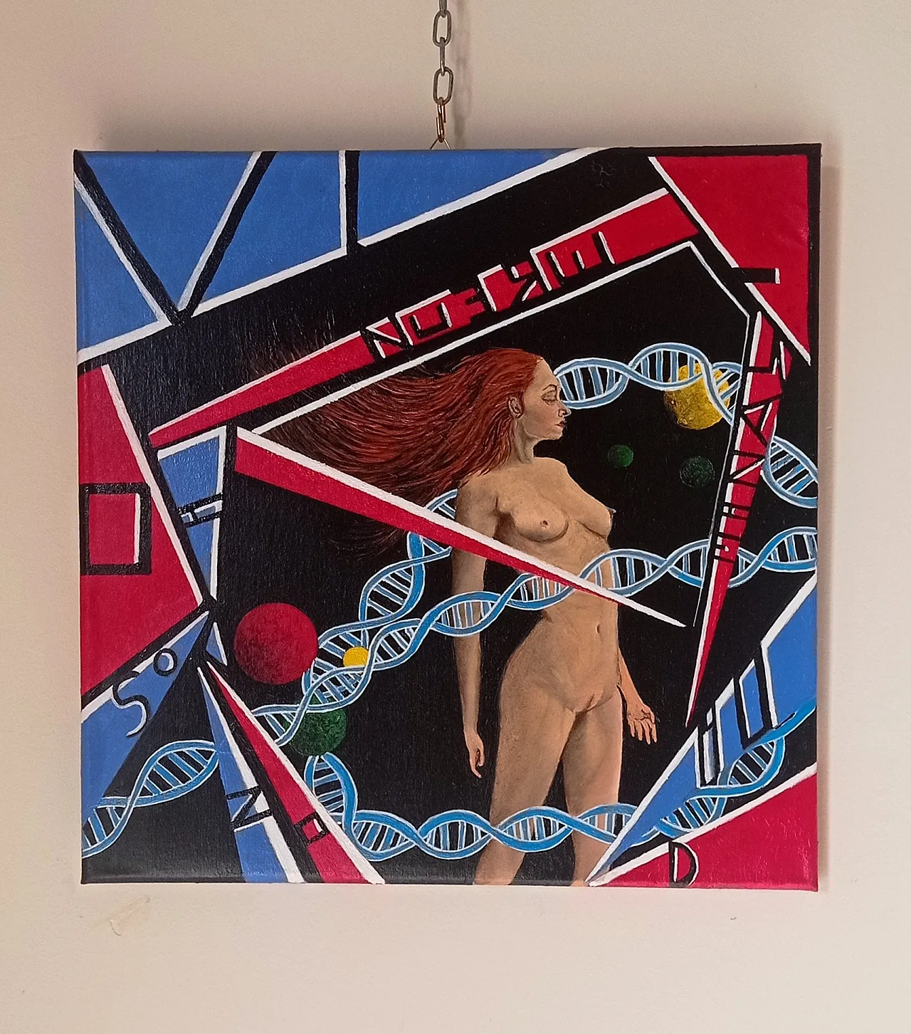 DNA, female nude by Giuseppe Cantatore, oil on canvas, 2000s 1