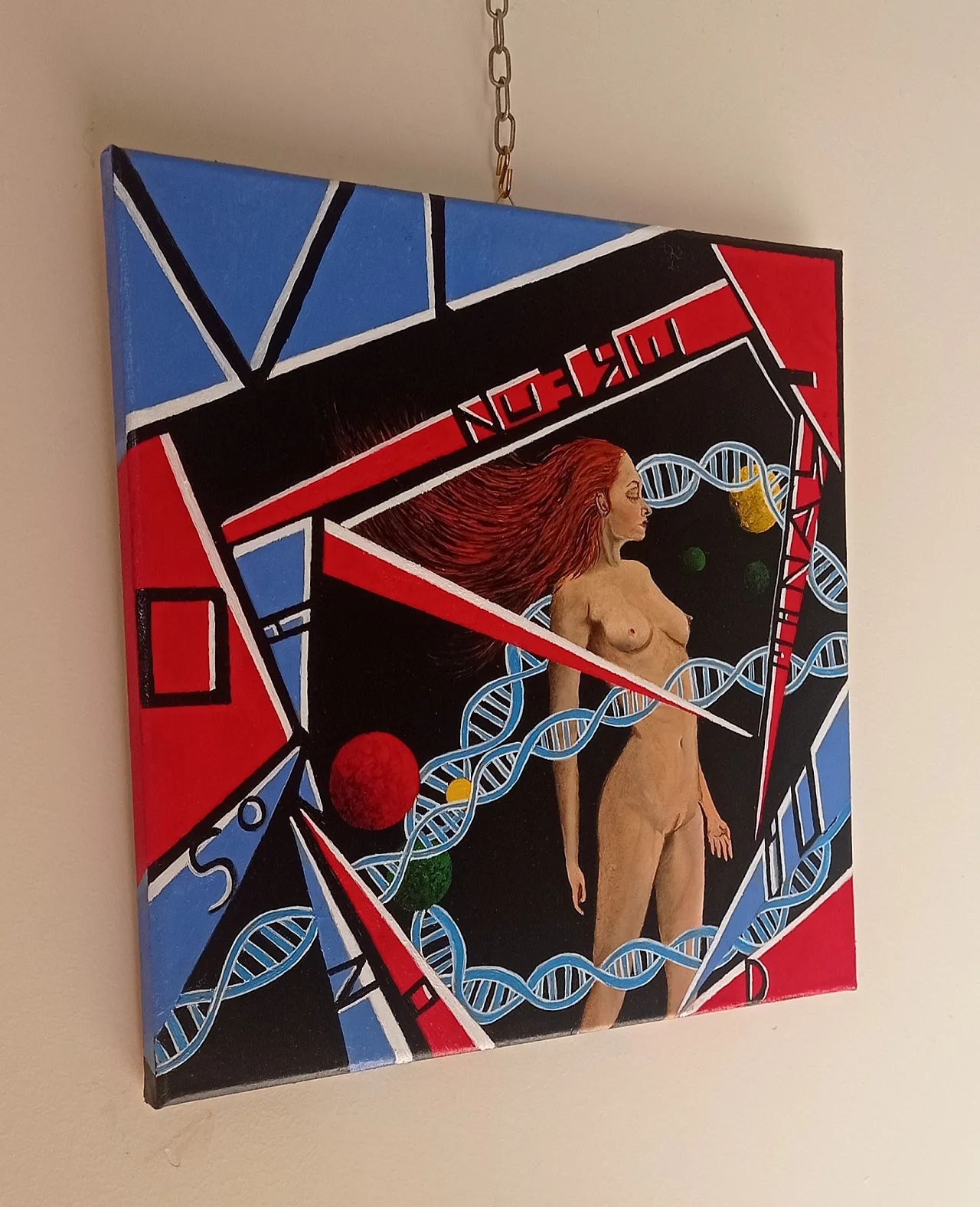 DNA, female nude by Giuseppe Cantatore, oil on canvas, 2000s 4