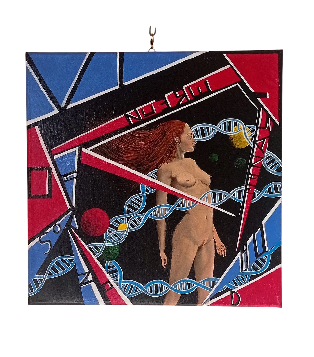 DNA, female nude by Giuseppe Cantatore, oil on canvas, 2000s 8