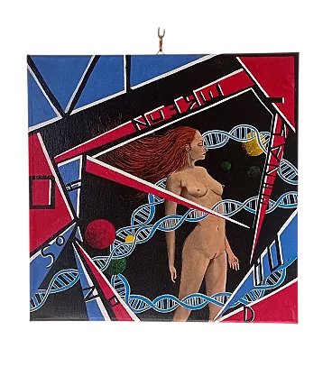 DNA, female nude by Giuseppe Cantatore, oil on canvas, 2000s