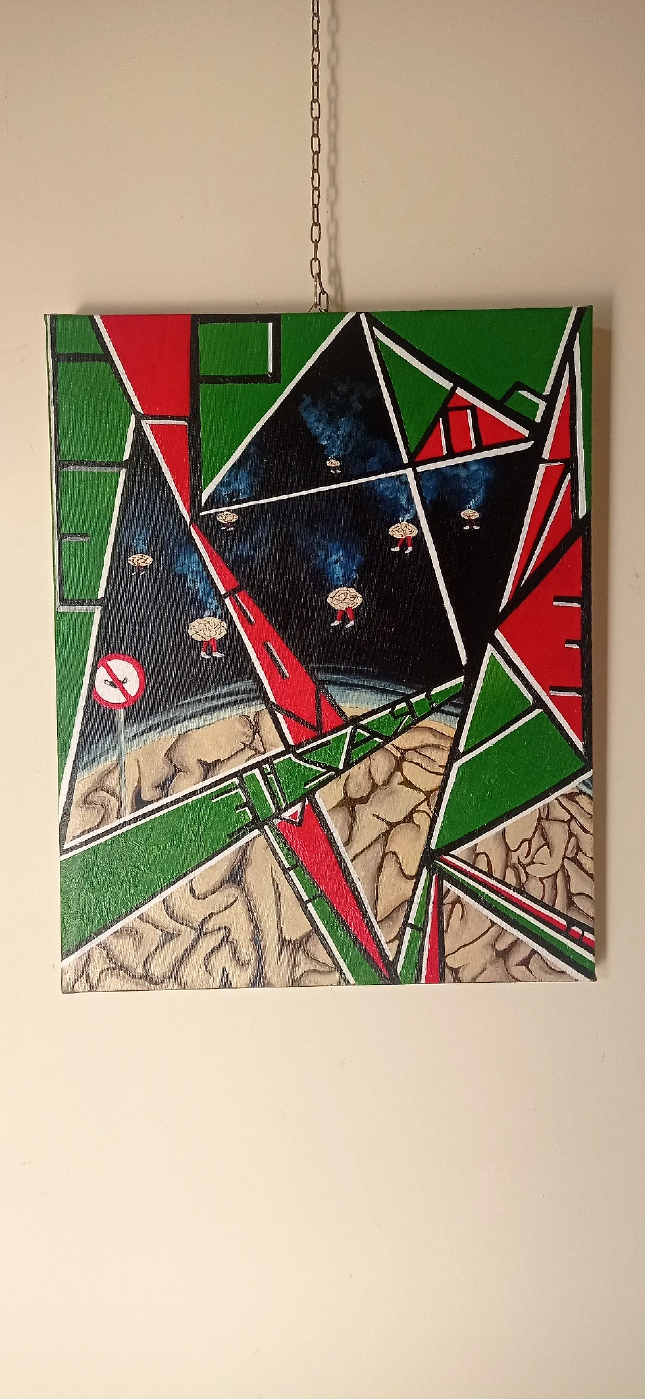 Cervelli in fumo di Giuseppe Cantatore, olio su tela, anni 2000 2