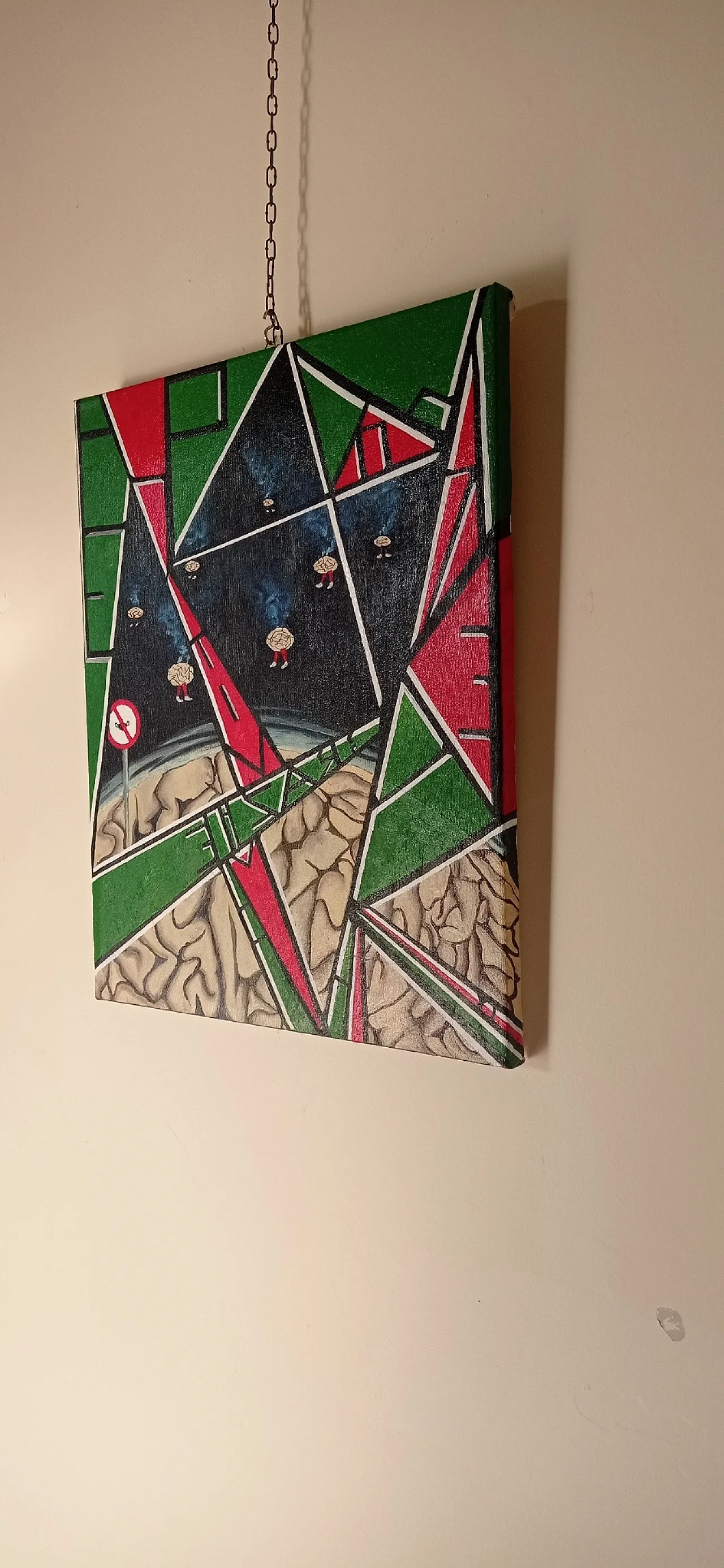 Cervelli in fumo di Giuseppe Cantatore, olio su tela, anni 2000 4