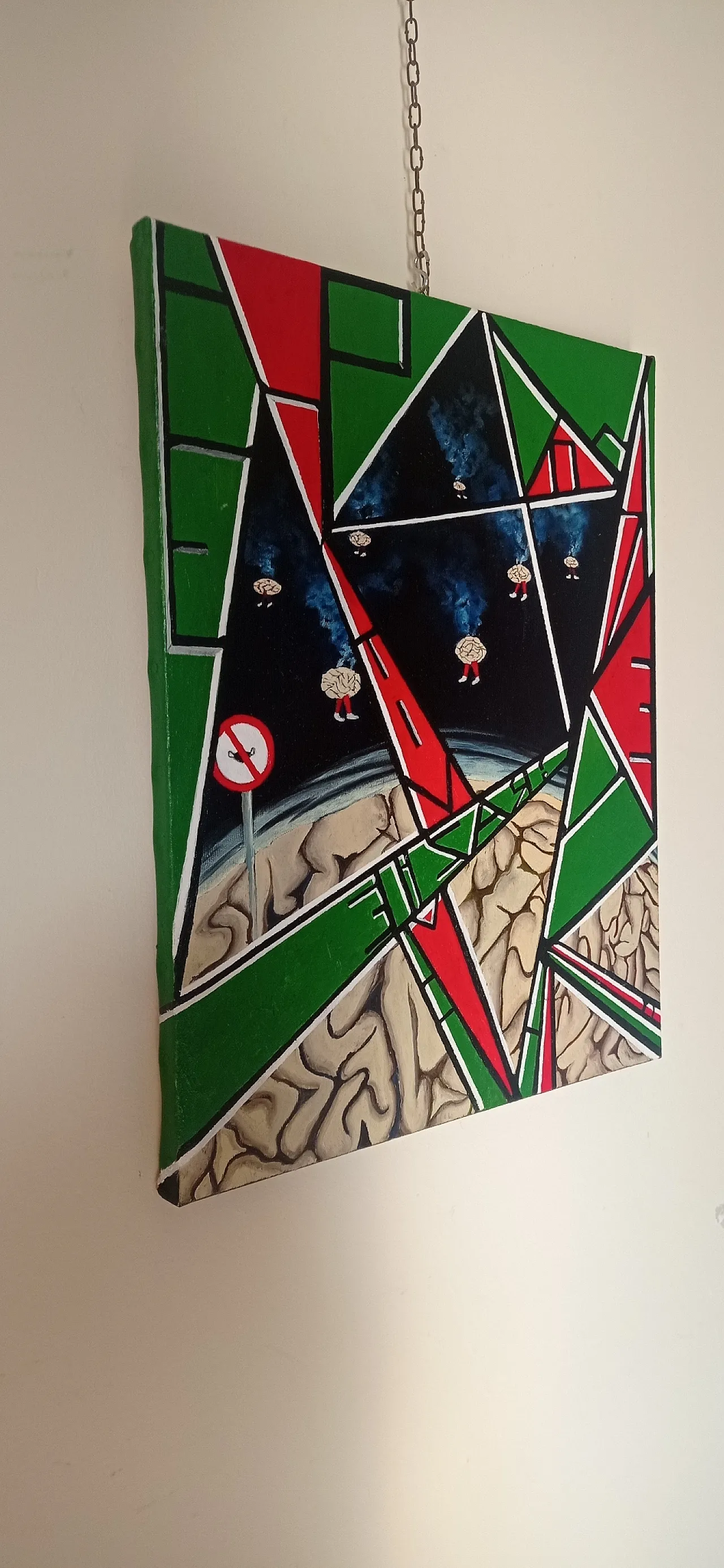 Cervelli in fumo di Giuseppe Cantatore, olio su tela, anni 2000 6