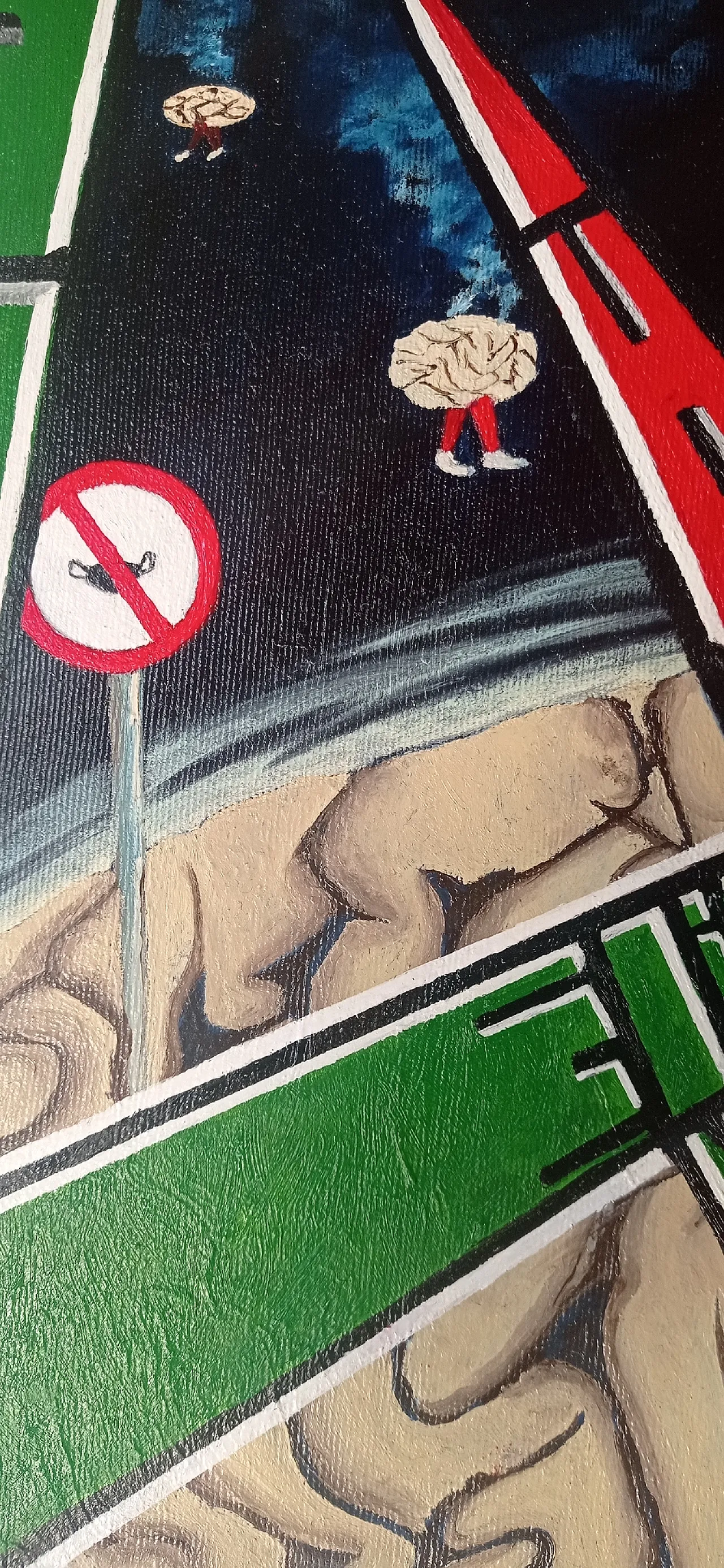 Cervelli in fumo di Giuseppe Cantatore, olio su tela, anni 2000 9