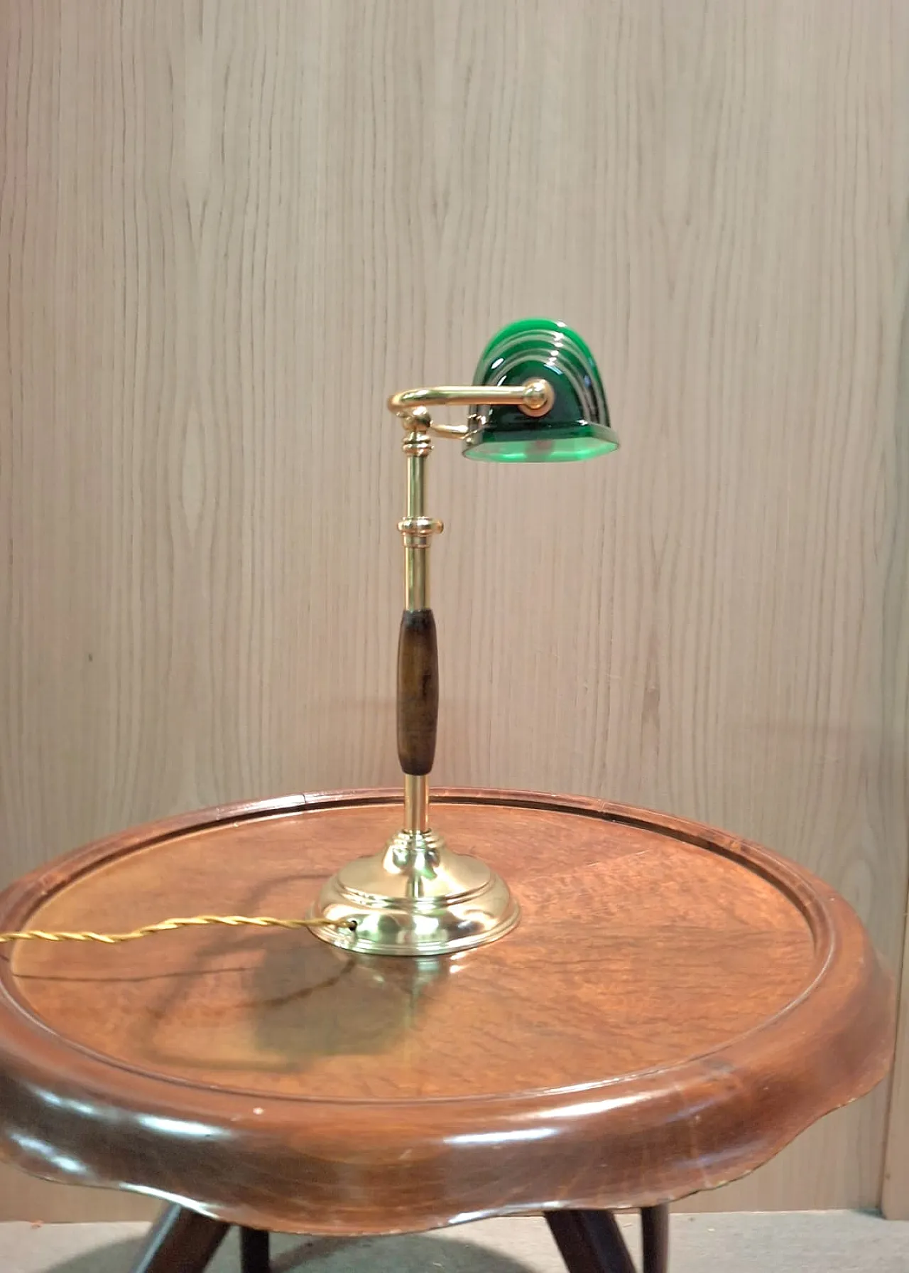 Desk lamp ministerial churchill in green and brass glass 10