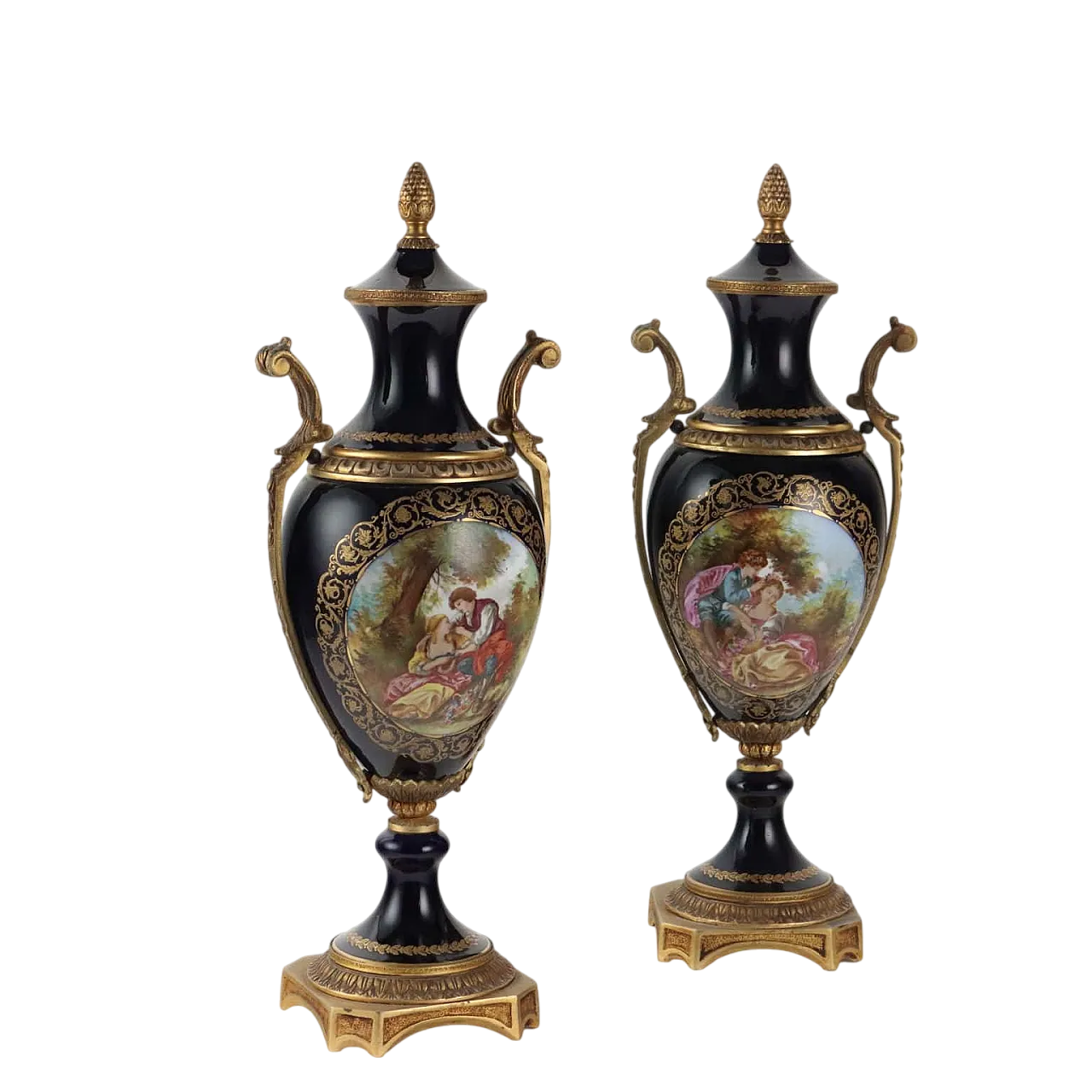 Coppia di vasi Manifattura Pseudo Sèvres, '900 11