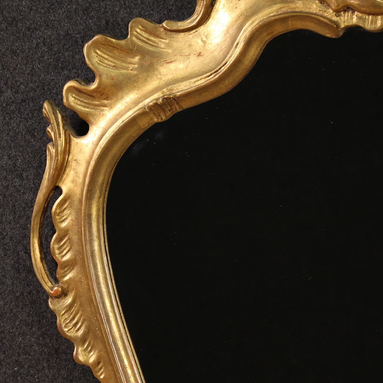 Grande specchiera dorata in stile Luigi XV con cartiglio, '900 7