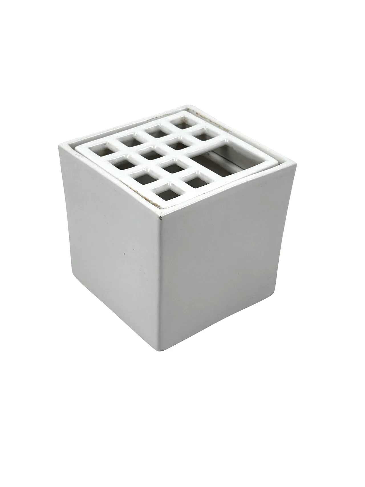 White Ikebana Ceramic Vase / Ashtray by Studio Opi, 70s 8