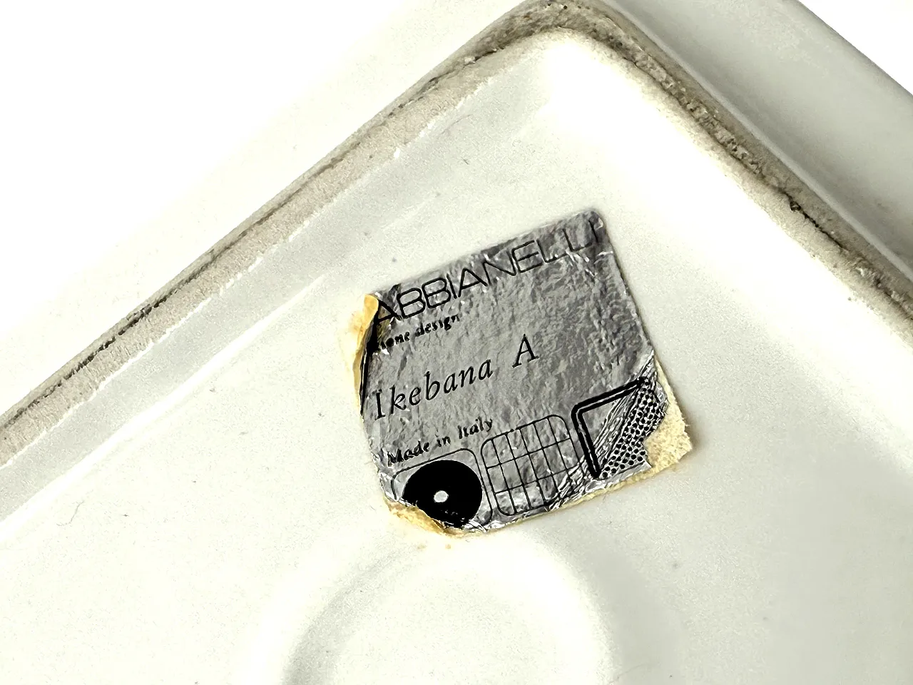 White Ikebana Ceramic Vase / Ashtray by Studio Opi, 70s 9