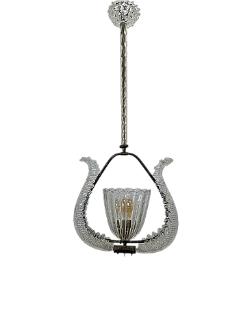 Liberty suspension blown glass chandelier,  1950s