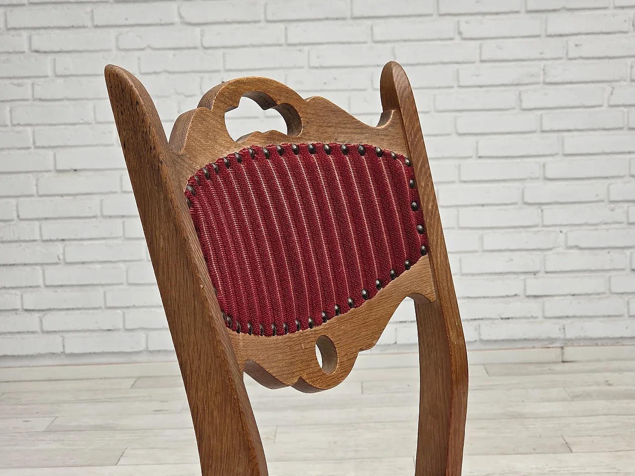 6 Danish dining chairs oak wood, 1970s 4