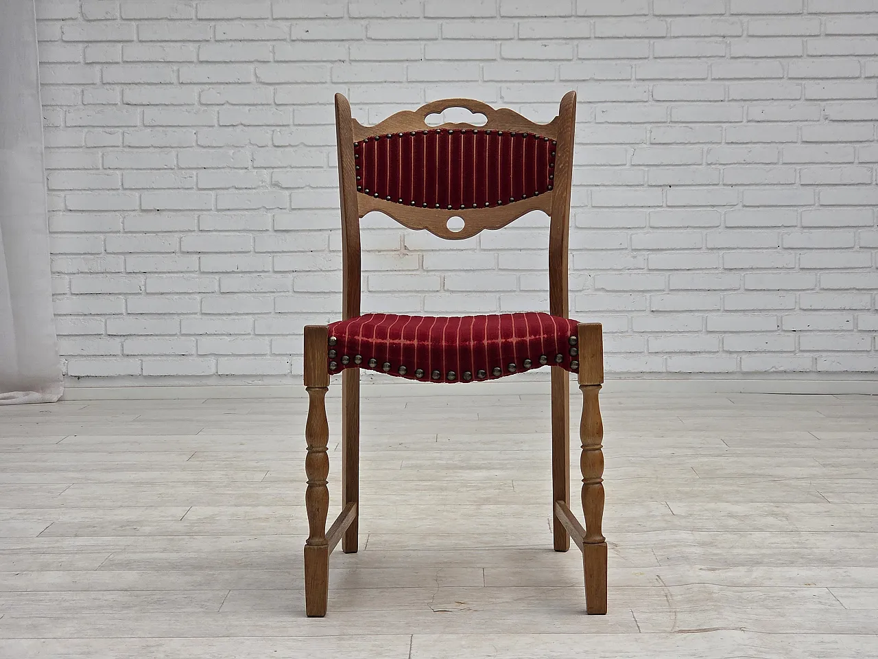 6 Danish dining chairs oak wood, 1970s 9