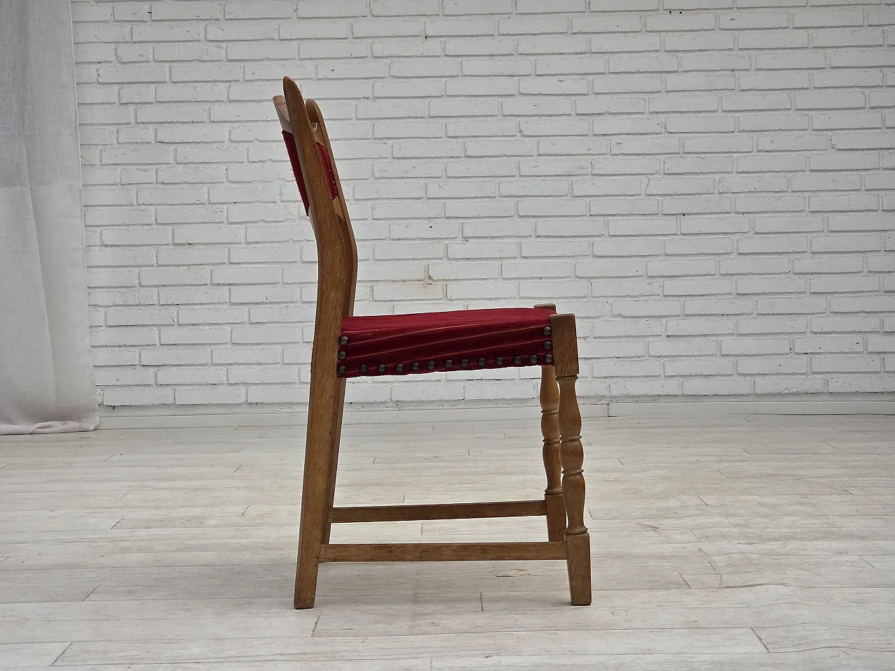 6 Danish dining chairs oak wood, 1970s 11