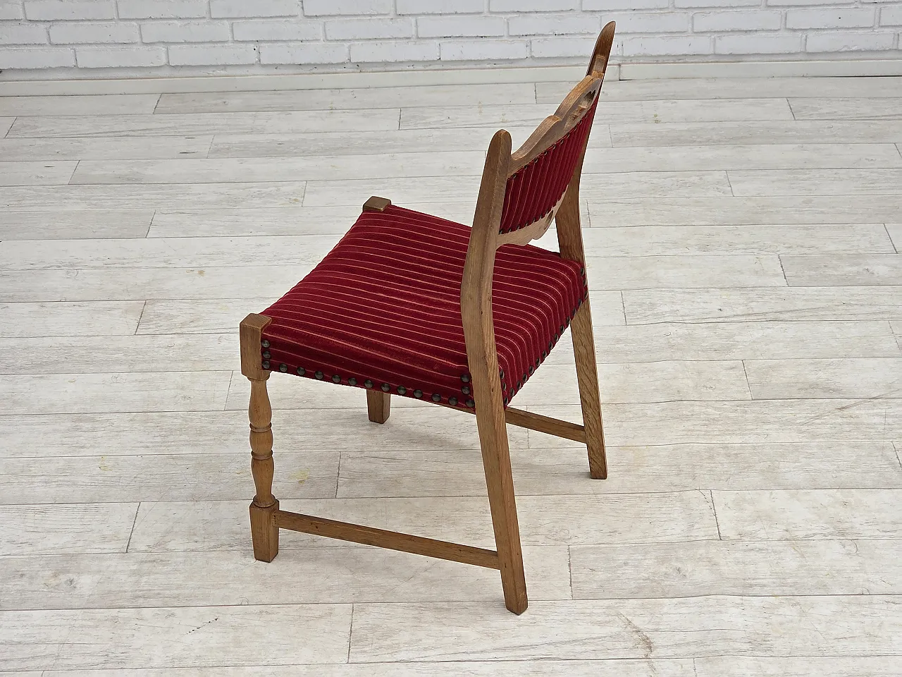 6 Danish dining chairs oak wood, 1970s 15