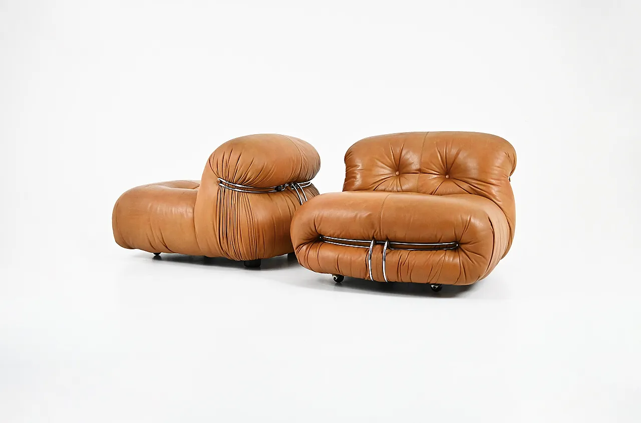 Coppia di poltrone Soriana Afra e Tobia Scarpa per Cassina, anni '70 1
