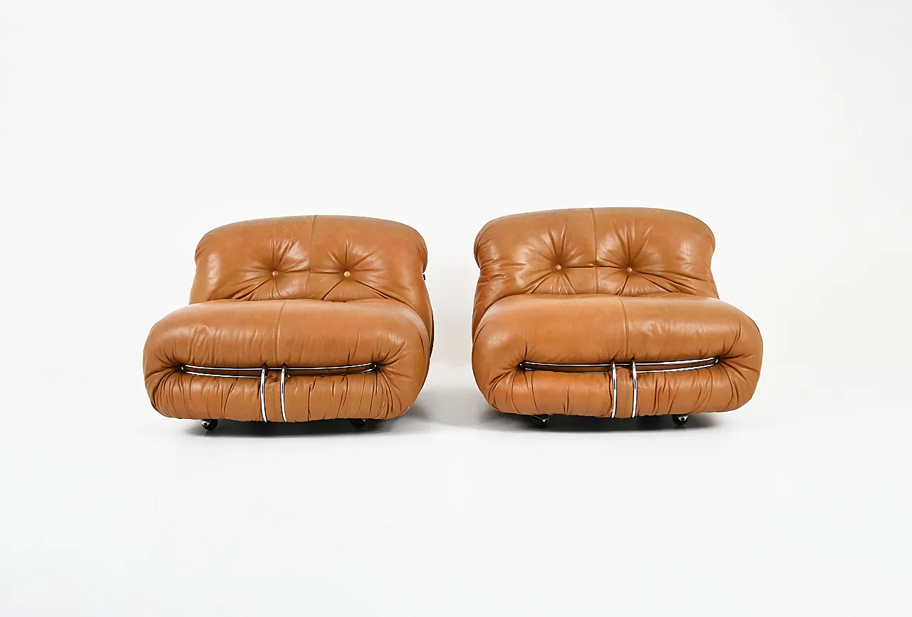 Coppia di poltrone Soriana Afra e Tobia Scarpa per Cassina, anni '70 3