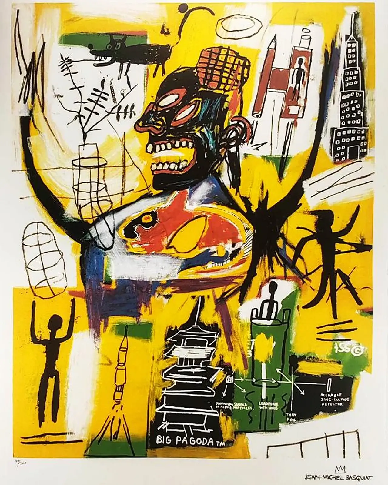 Jean-Michel Basquiat lithograph numbered in pencil, 1990s 2