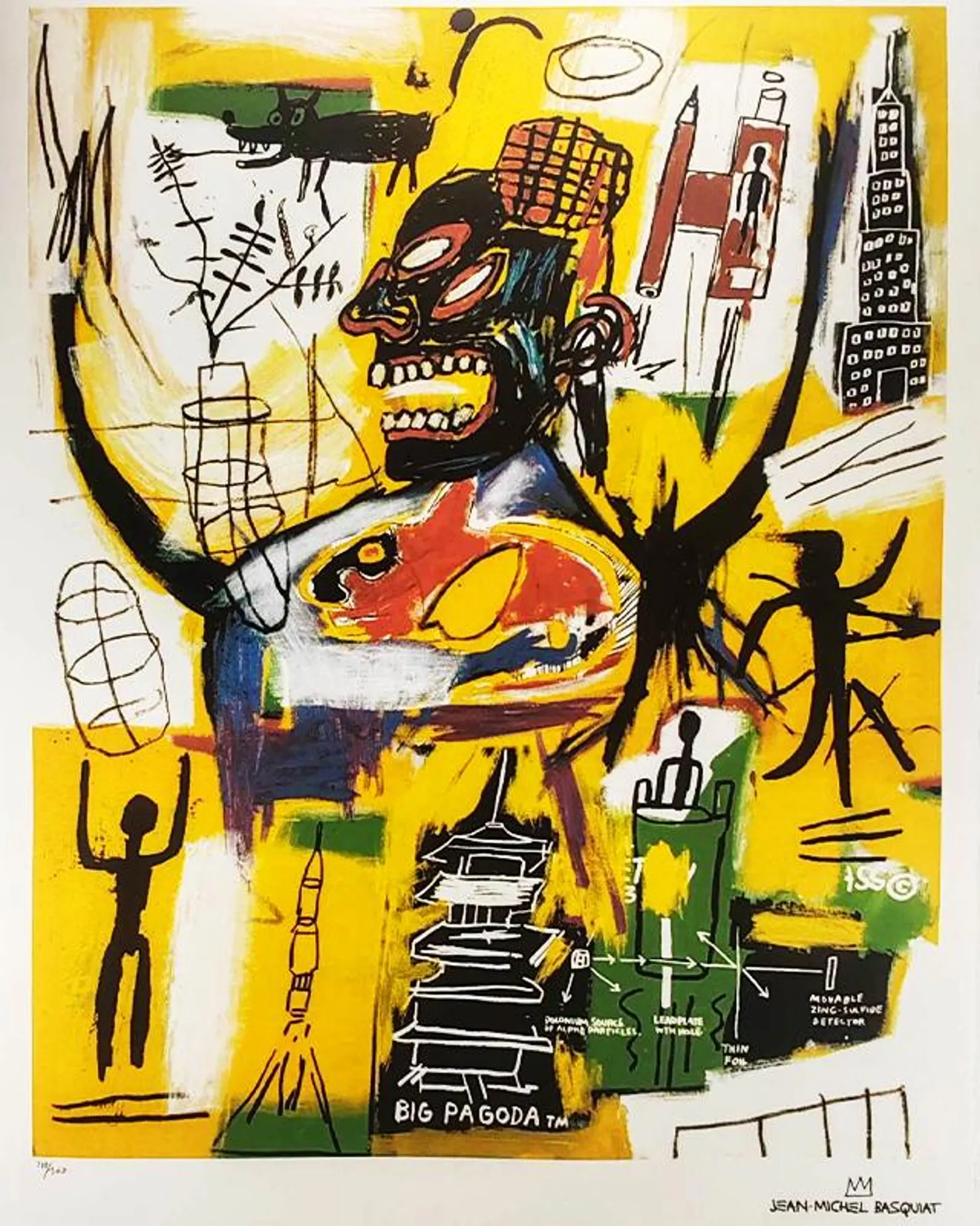 Lithographie Originale De Jean-Michel Basquiat - Signée, Numérotée Et Avec COA - Édition Limitée
