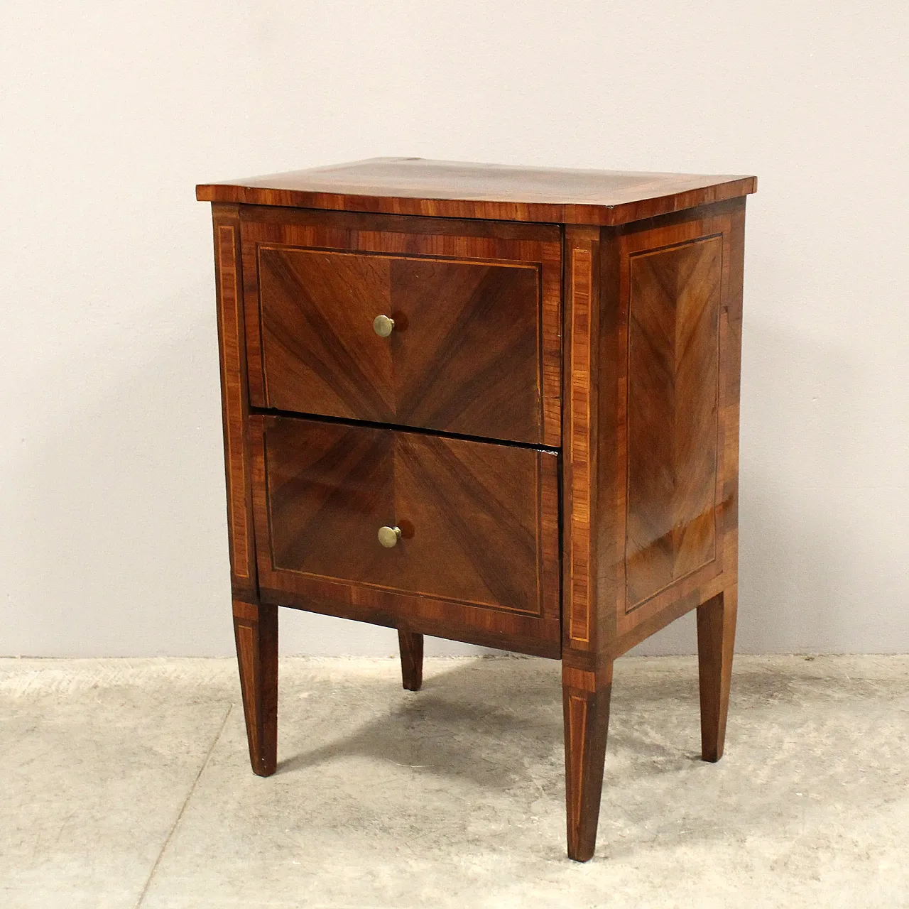 Barojek drawer in inlaid walnut Louis XVI style, 19th century 2