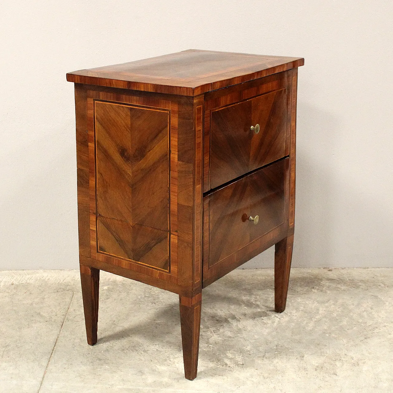 Barojek drawer in inlaid walnut Louis XVI style, 19th century 3