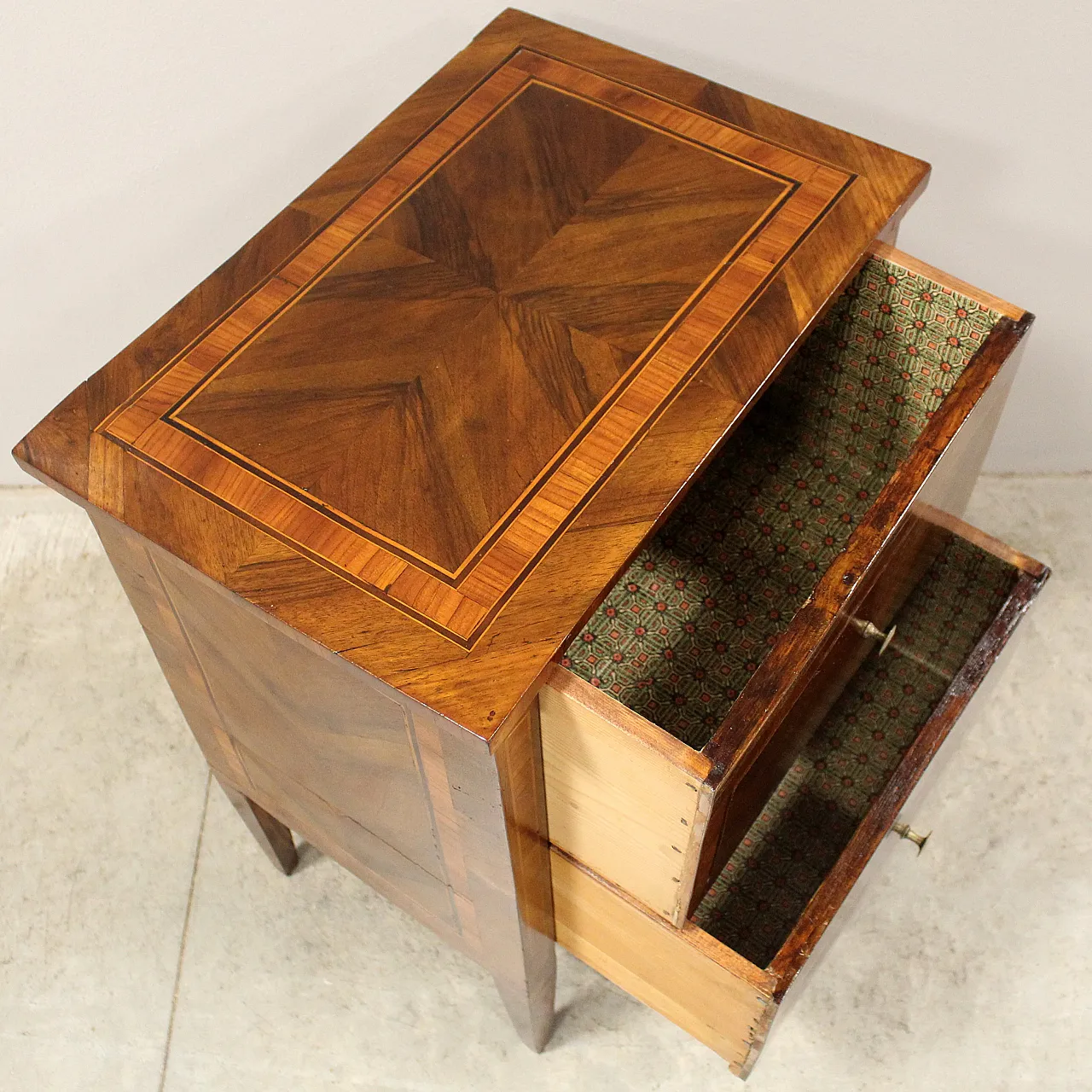 Barojek drawer in inlaid walnut Louis XVI style, 19th century 7