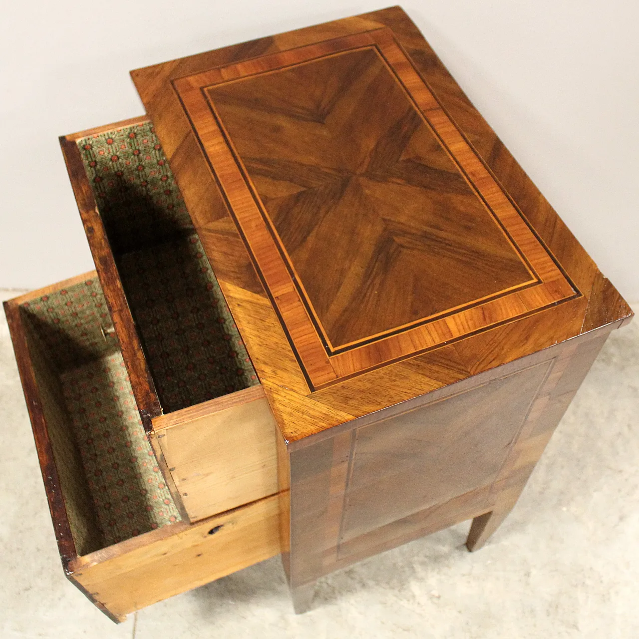 Barojek drawer in inlaid walnut Louis XVI style, 19th century 8