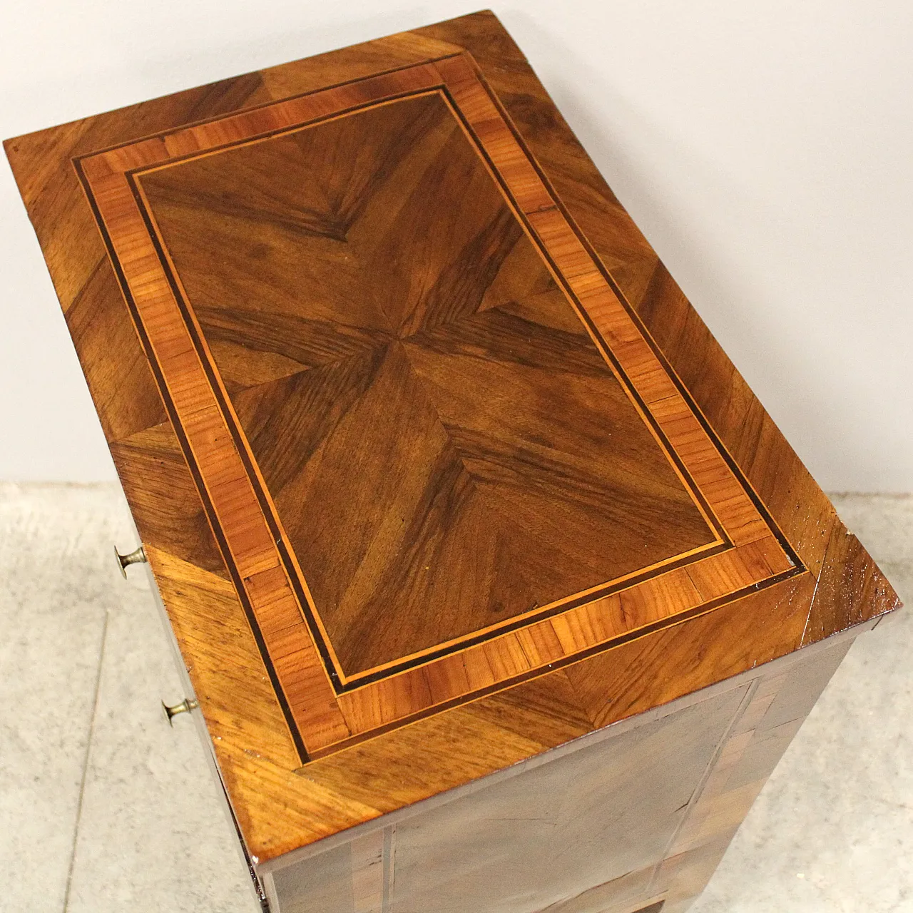 Barojek drawer in inlaid walnut Louis XVI style, 19th century 10