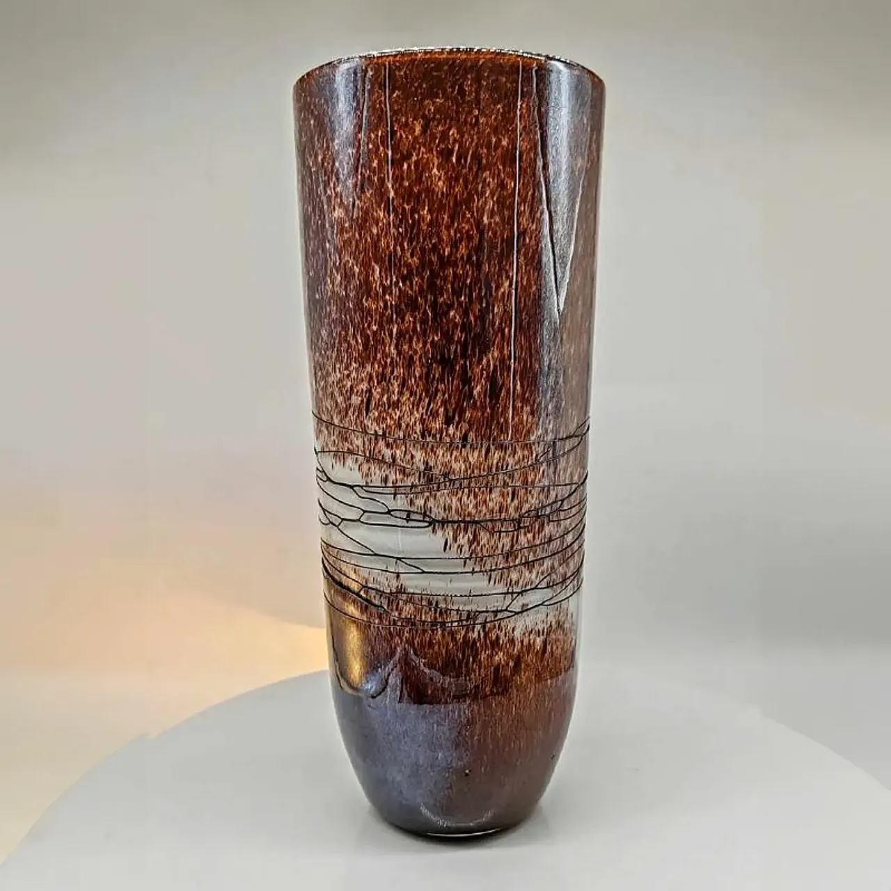 Jacketed vase in Murano glass with silver finishes, 1970s 3
