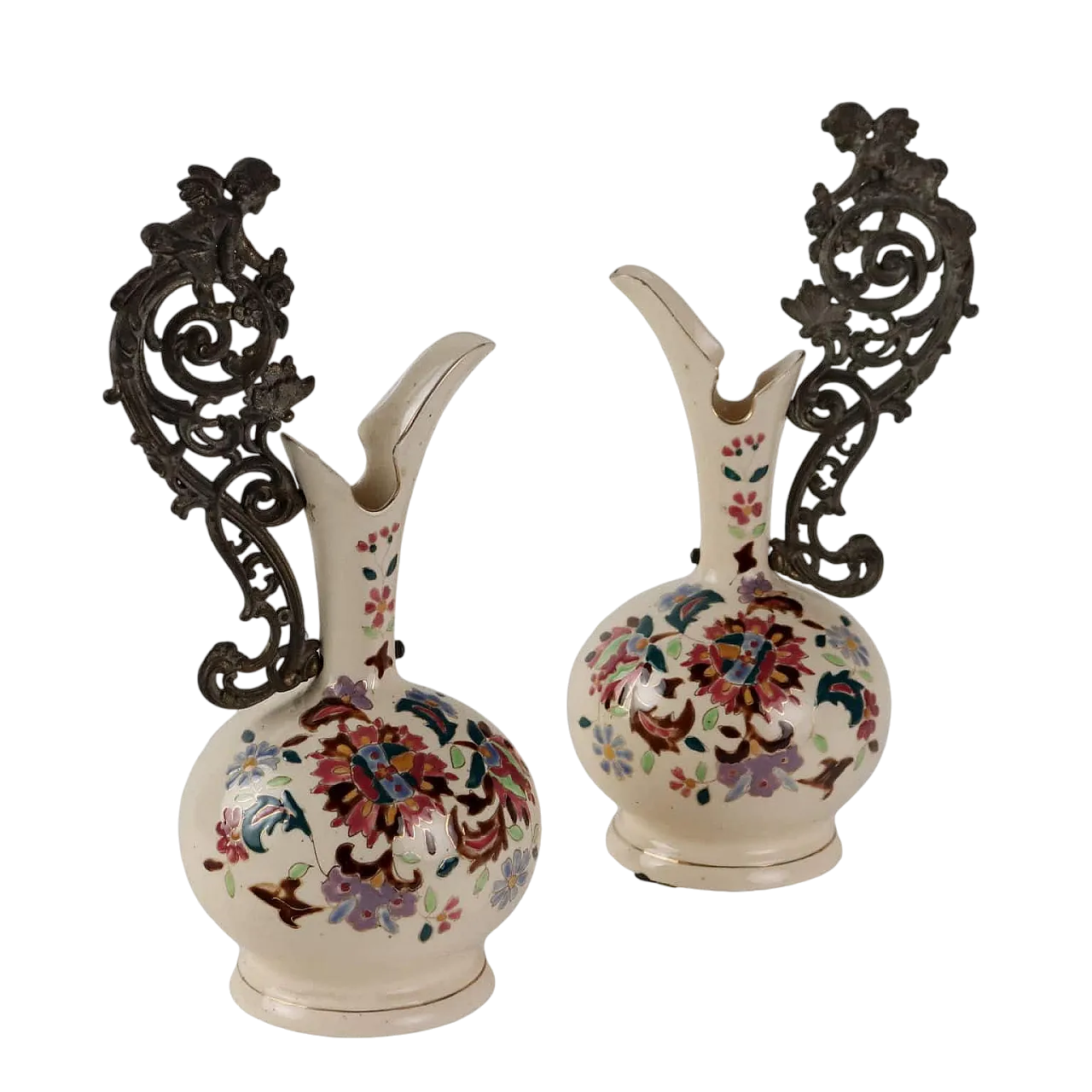 Coppia di anfore in ceramica e antimonio, fine '900 11