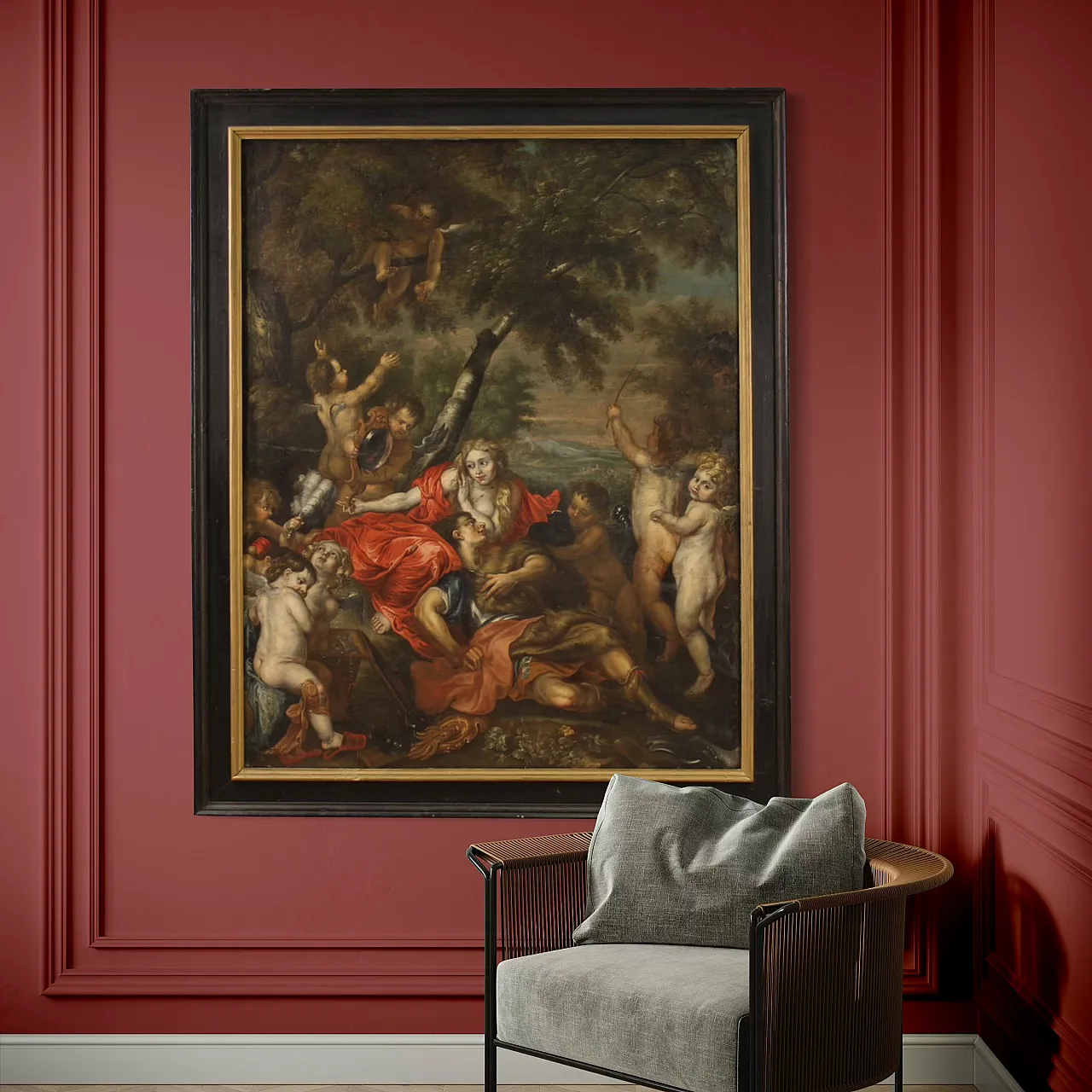 Mythological painting, allegory of Venus and Mars, 17th century 7