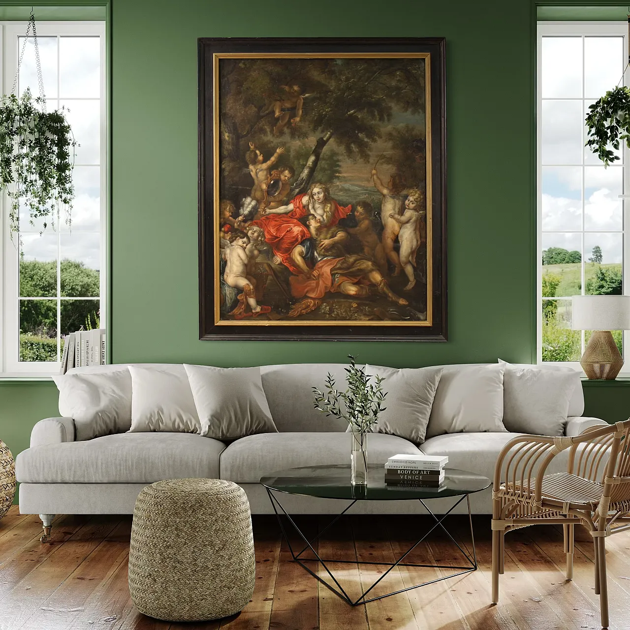 Mythological painting, allegory of Venus and Mars, 17th century 13