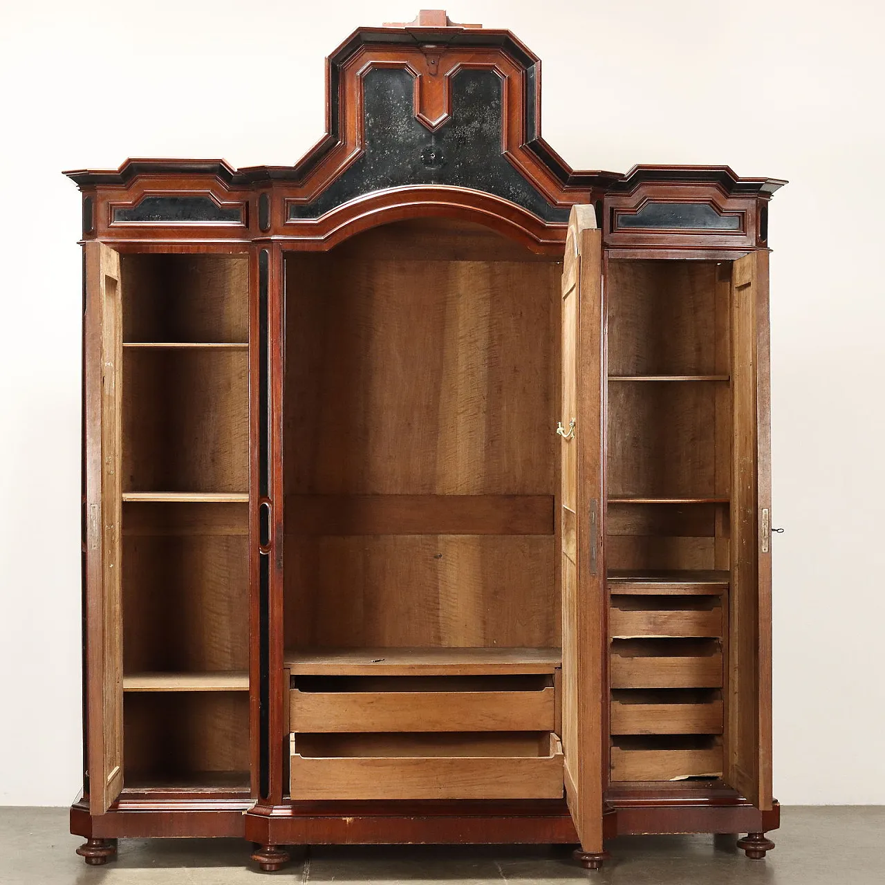 Armadio Umbertino a tre ante con specchio, '800 3