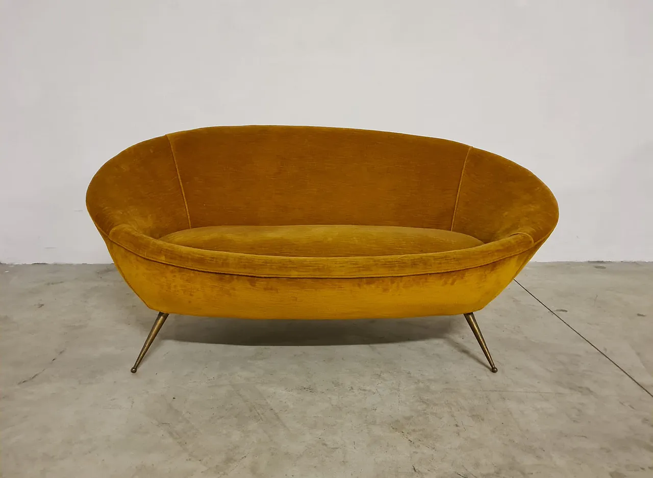 Sofa egg yellow, 60s 1