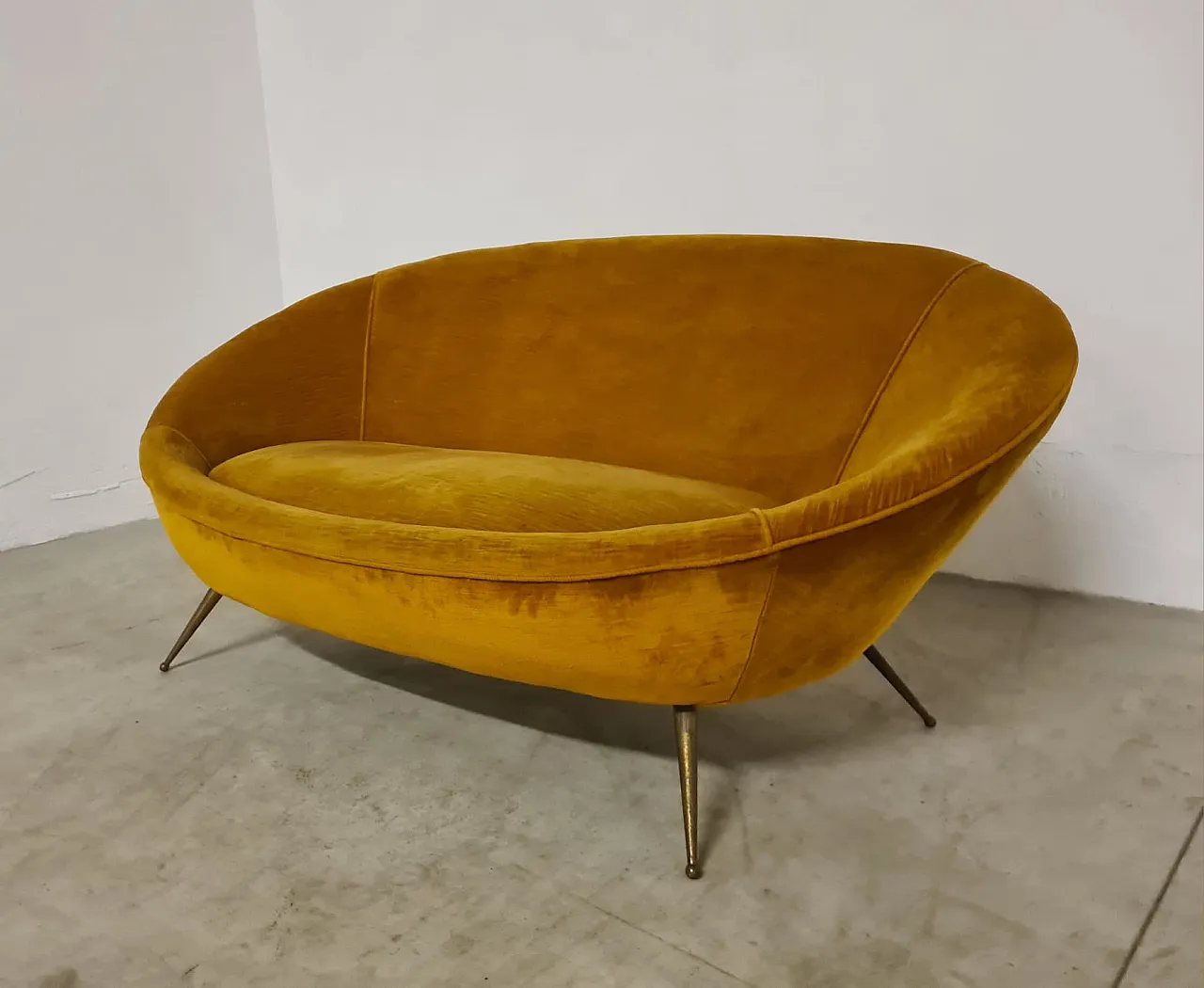 Sofa egg yellow, 60s 2