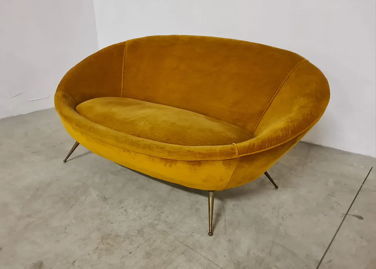 Sofa egg yellow, 60s 15